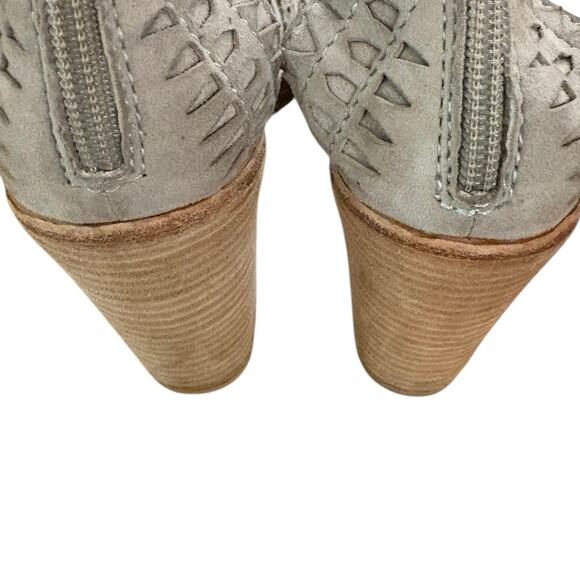 Jeffrey Campbell Del Sol Gray Suede Stacked Wedge Sandals 6.5 - Picture 6 of 6